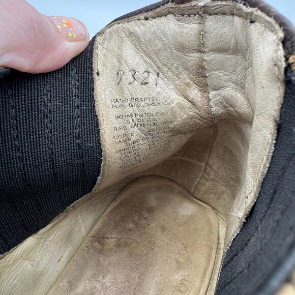 Mexico Dark Brown Leather Round Toe Pull On Chelsea Western Ankle Boots - Picture 9 of 10